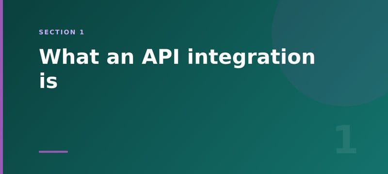 Section card: what an API integration actually is