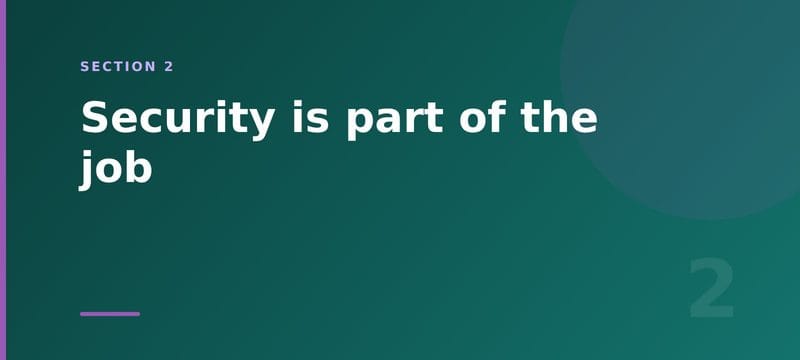 Section card: security is part of the job