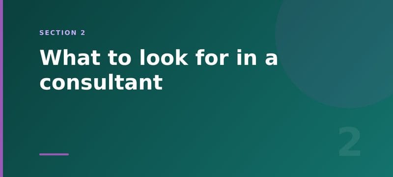 Section 2 card: what to look for in a business systems consultant
