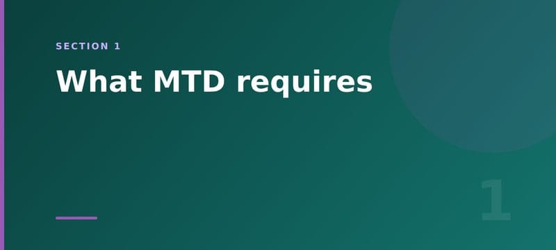 Section card: what Making Tax Digital requires