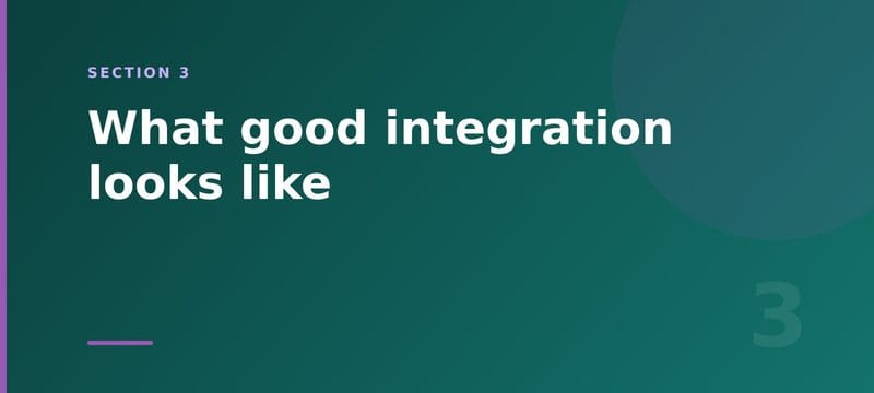 Section 3 card: an illustrative example of good integration