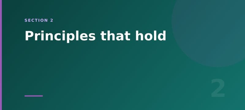 Section card: integration principles that hold