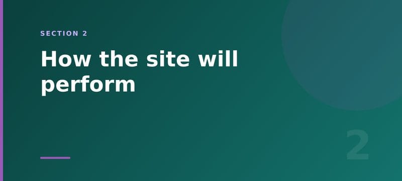 Section card: how the site will perform