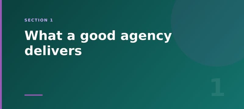 Section card: what a good website agency delivers