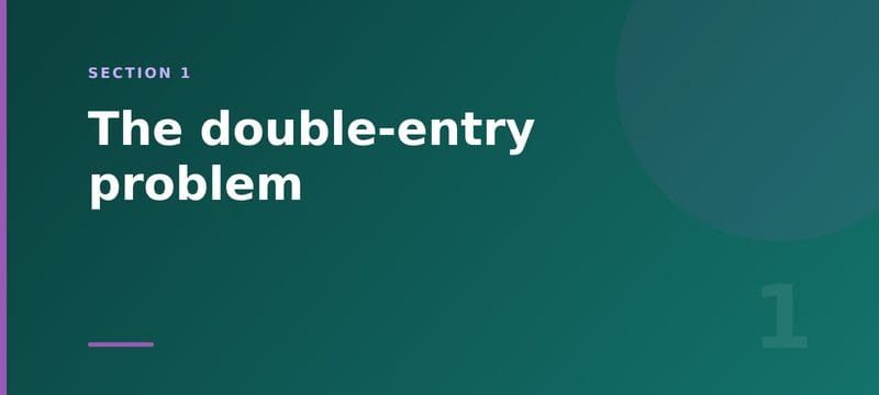 Section card: the double-entry problem